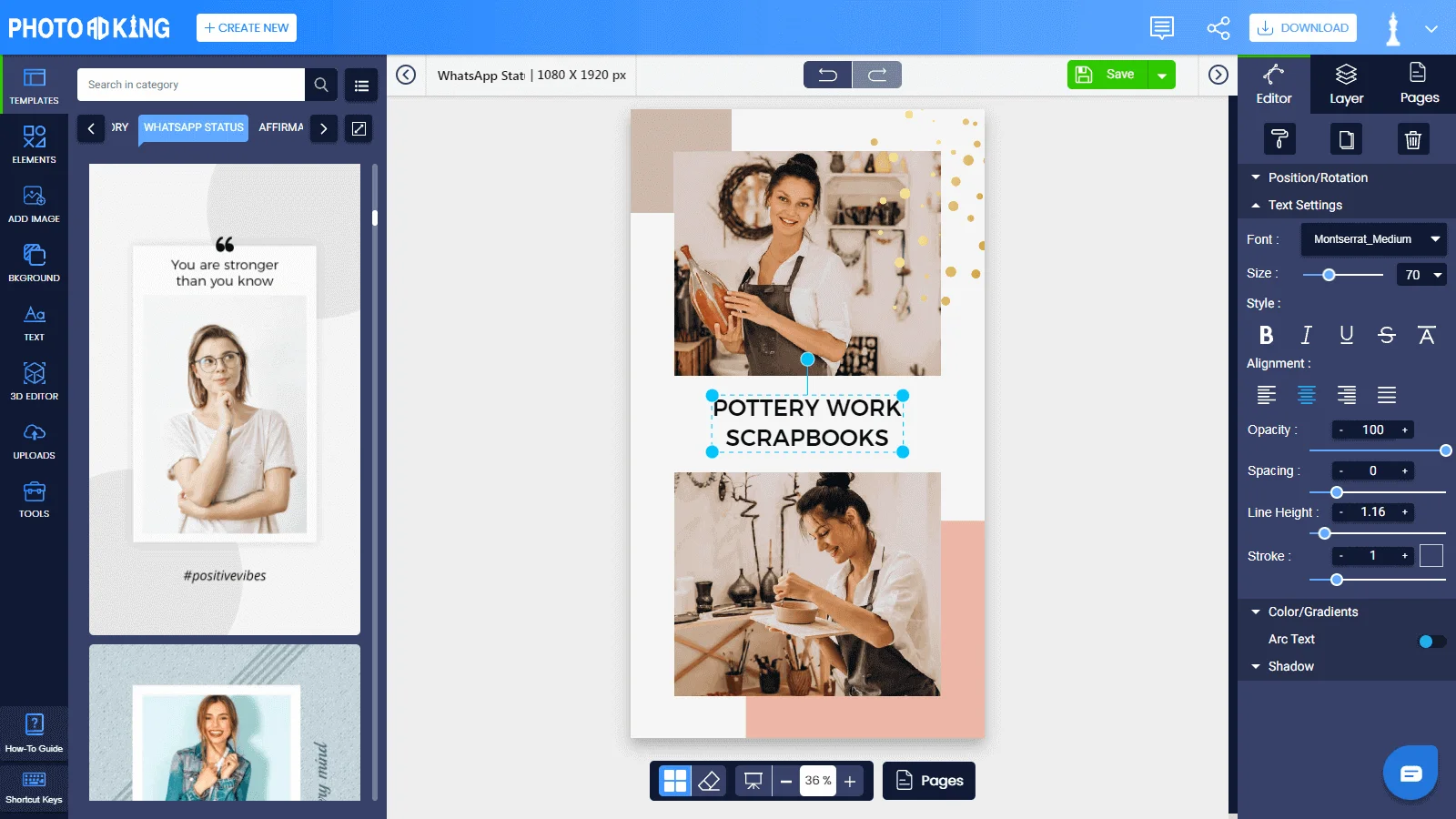 Create WhatsApp Status Design